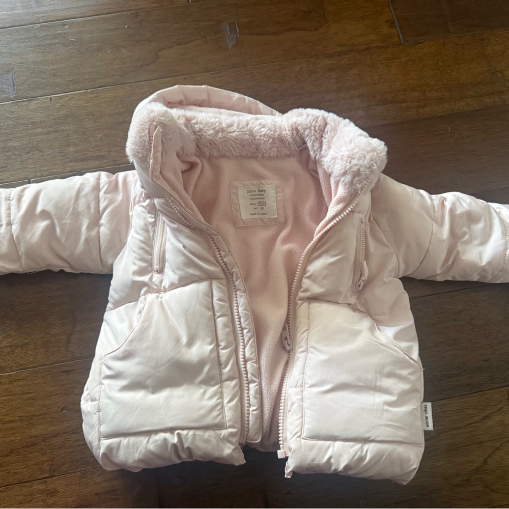 Zara Kids Pink Puffer Jacket. Used but like new!